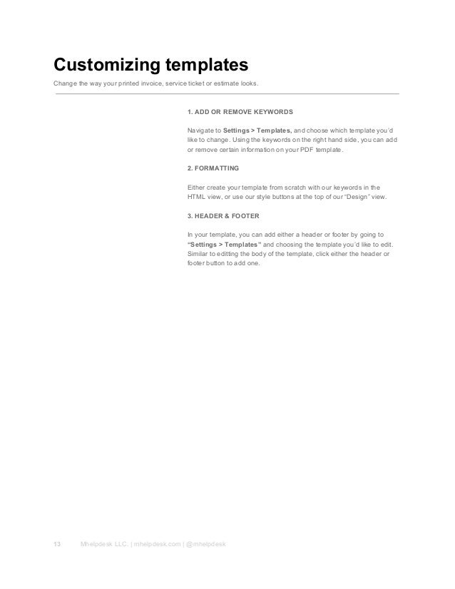 service ticket templates