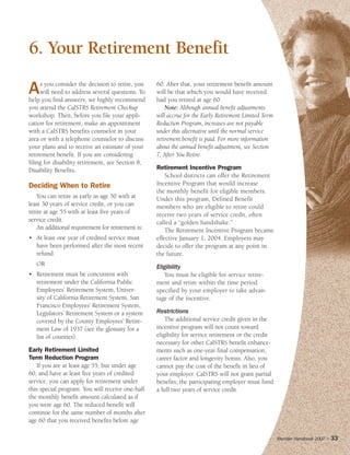 Retirement Incentive Program CalSTRS Handbook 08 | PDF