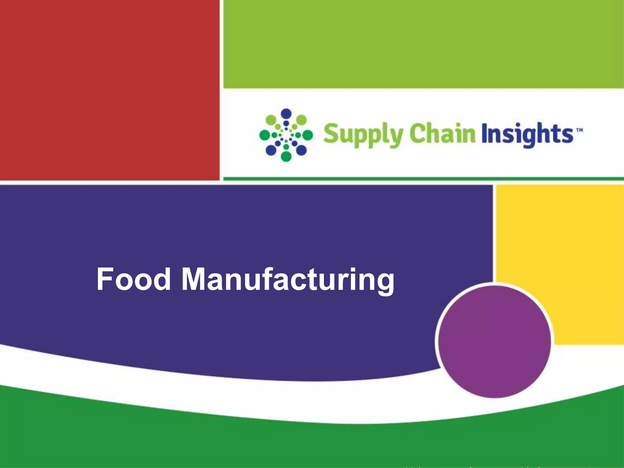 Supply Chain Insights LLC Copyright © 2015, p. 37
Food Manufacturing
 