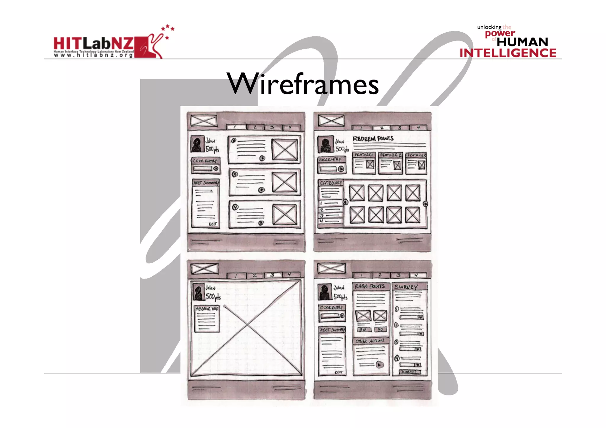 Wireframes
 