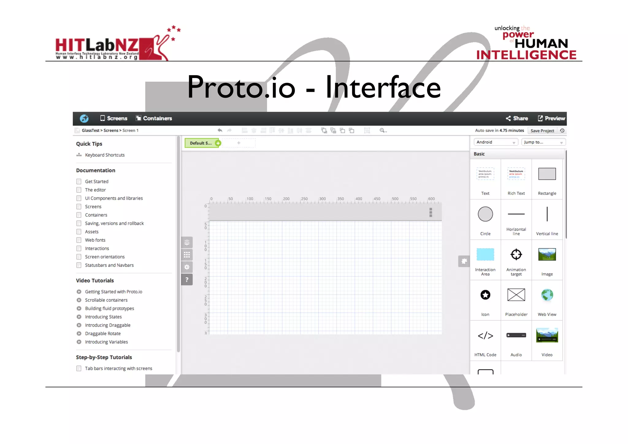 Proto.io - Interface
 