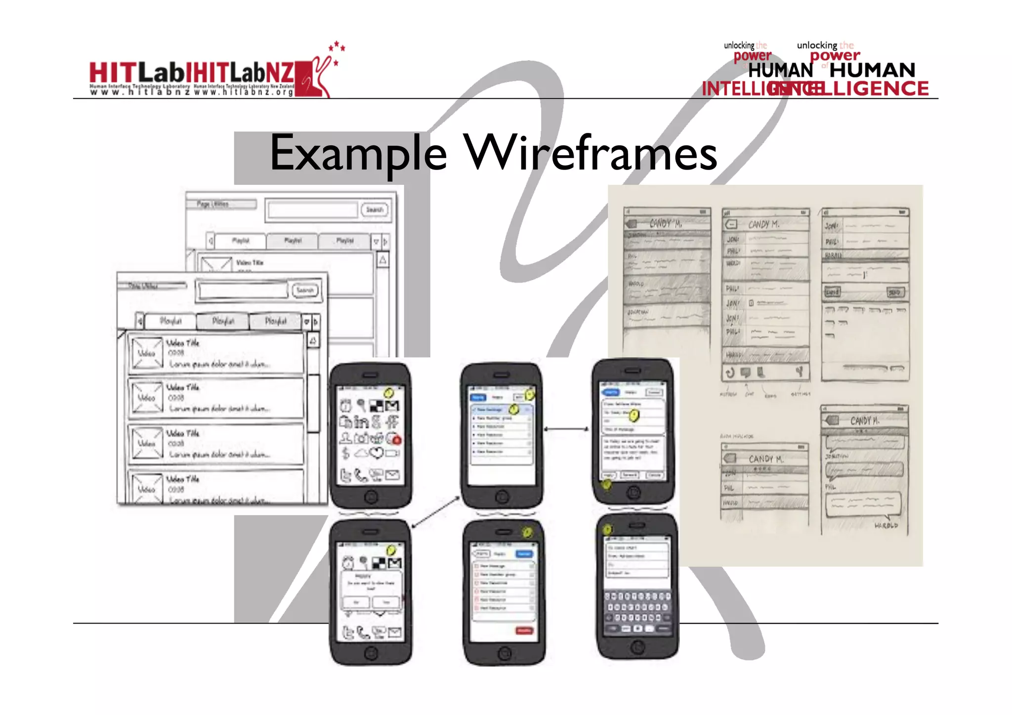 Example Wireframes
 