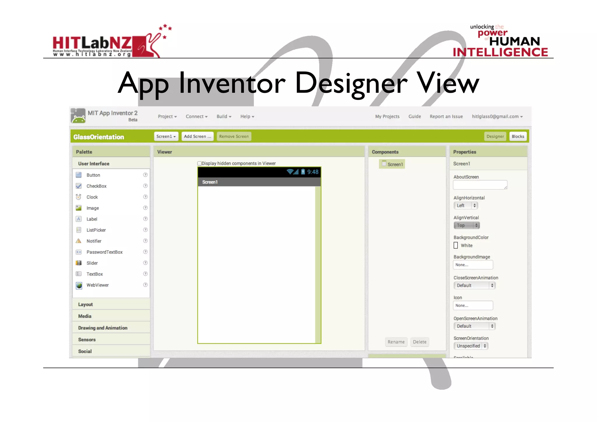 App Inventor Designer View
 