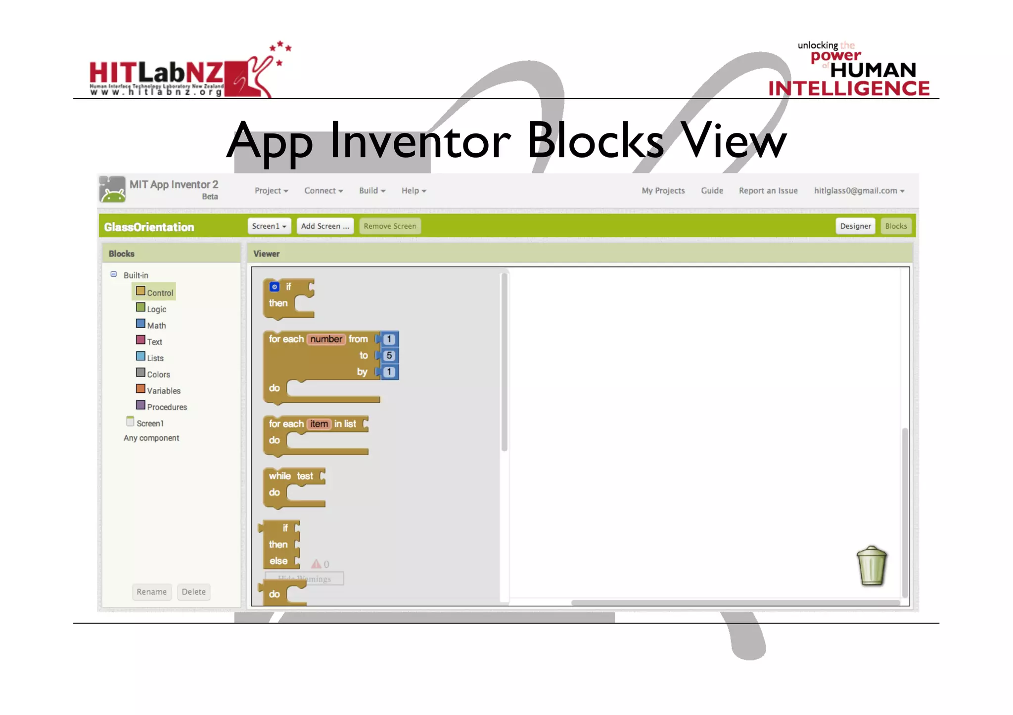 App Inventor Blocks View
 