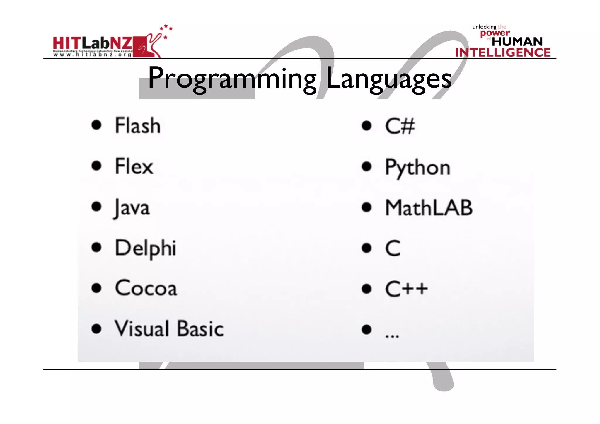 Programming Languages
 