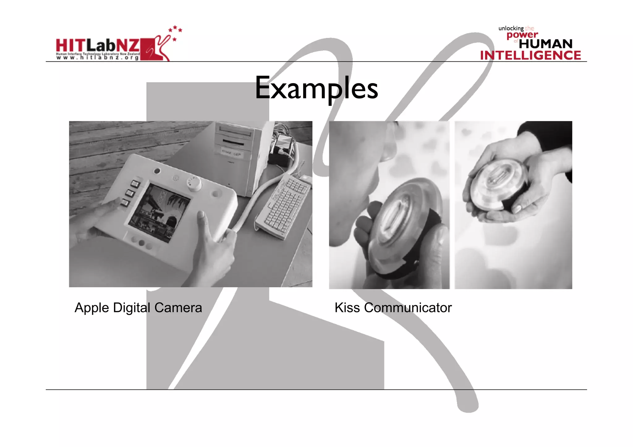 Examples
Apple Digital Camera Kiss Communicator
 