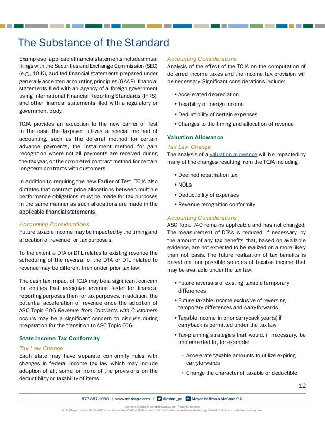 Audit And Accounting Impacts Of Tax Reform