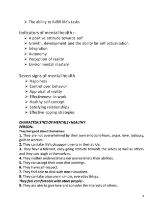 MENTAL HEALTH NURSING / PSYCHIATRIC NURSING