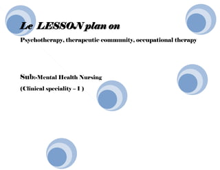 MHN-I.docx lesson plan for nursing college | DOCX