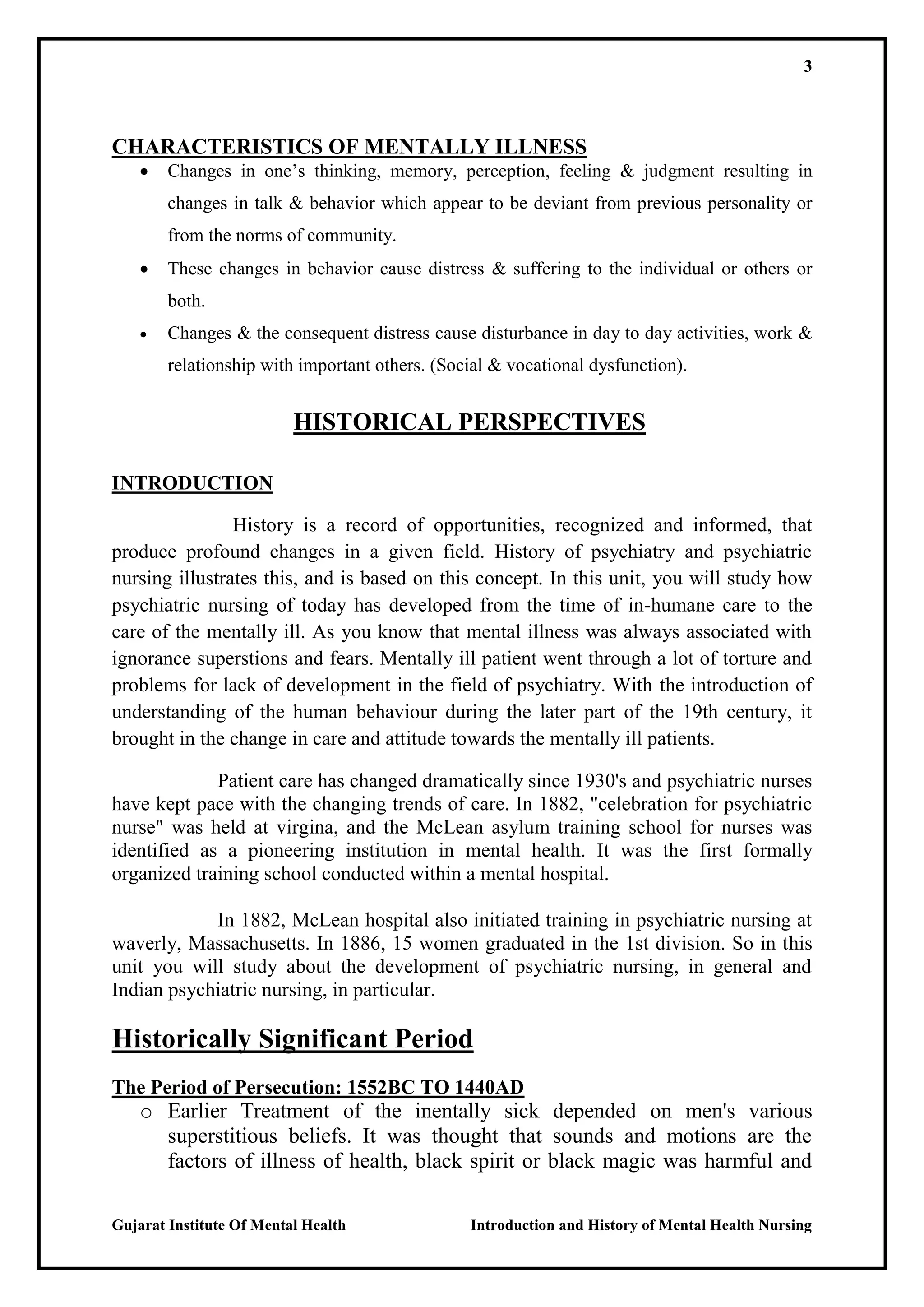 MENTAL HEALTH NURSING UNIT I | PDF