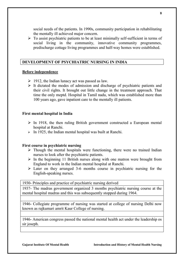 MENTAL HEALTH NURSING UNIT I | PDF