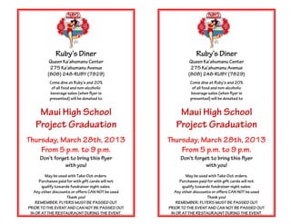 Maui High School Project Graduation Fundraiser Flyer