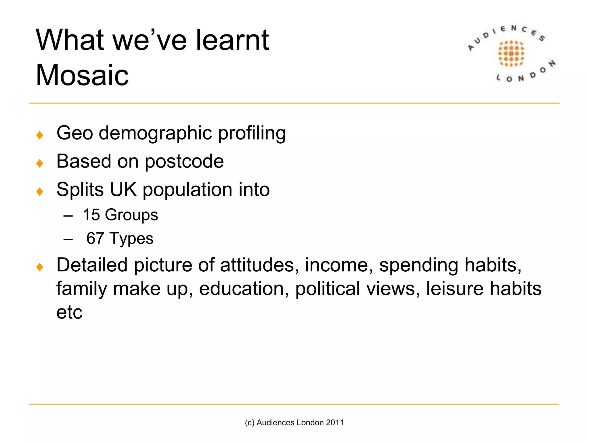  How effective is my marketingStandardised questions and answer codesOptional:Visit actions + length of visit