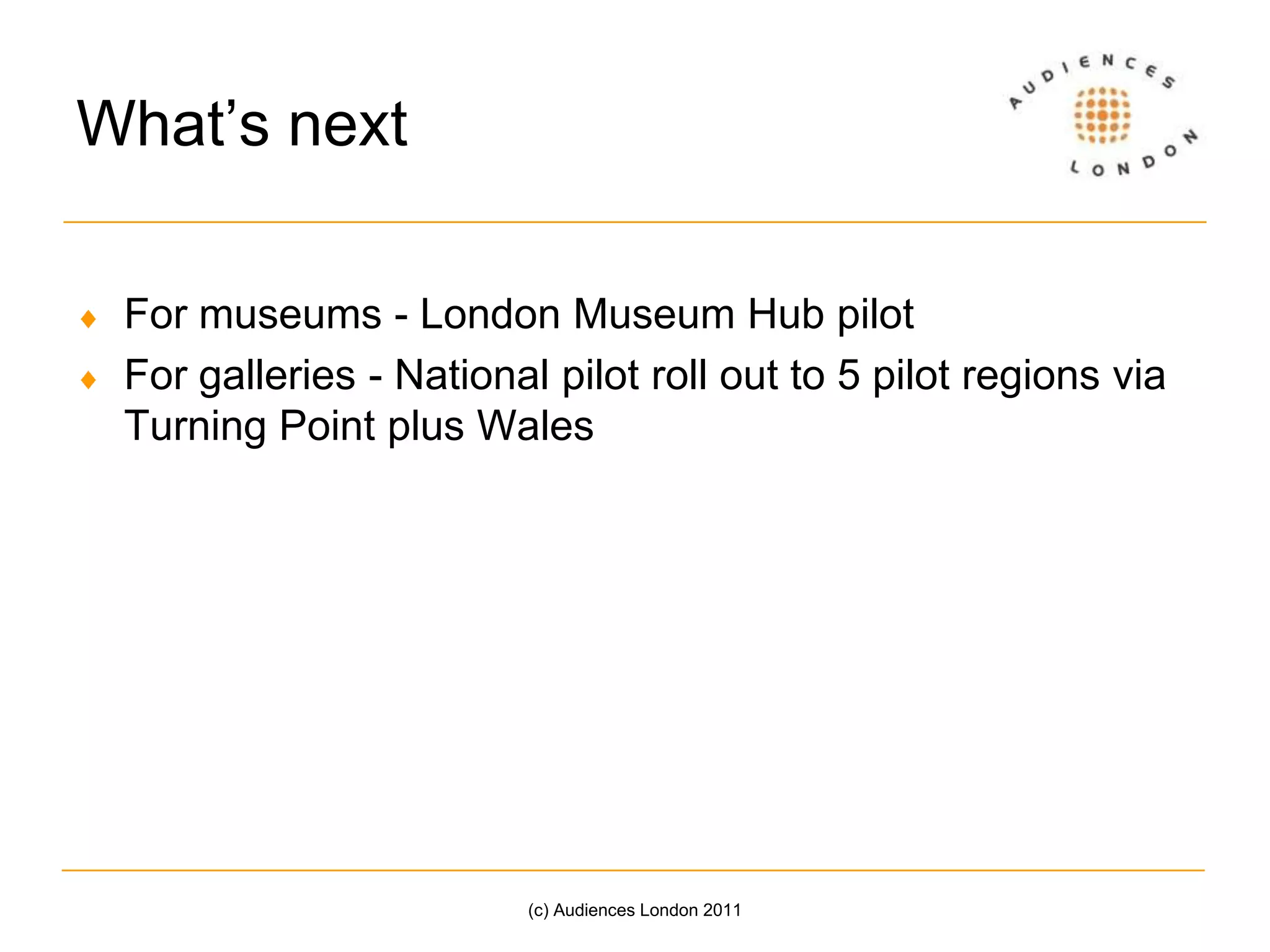  Open questionCore: demographicsAgeGenderDisabilityPostcodeEthnic origin(c) Audiences London 2011
