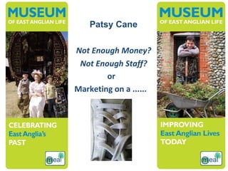 Not Enough Money?   Not Enough Staff?   Marketing on a ......  or Patsy Cane 
