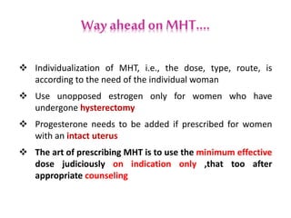 Menopausal Harmone Therapy & Indian Gynaecologists Dr Sharda Jain | PPTX