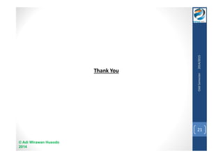 © Adi Wirawan Husodo 
2014 
Thank You 
Odd Semester 2014/2015 
21 
