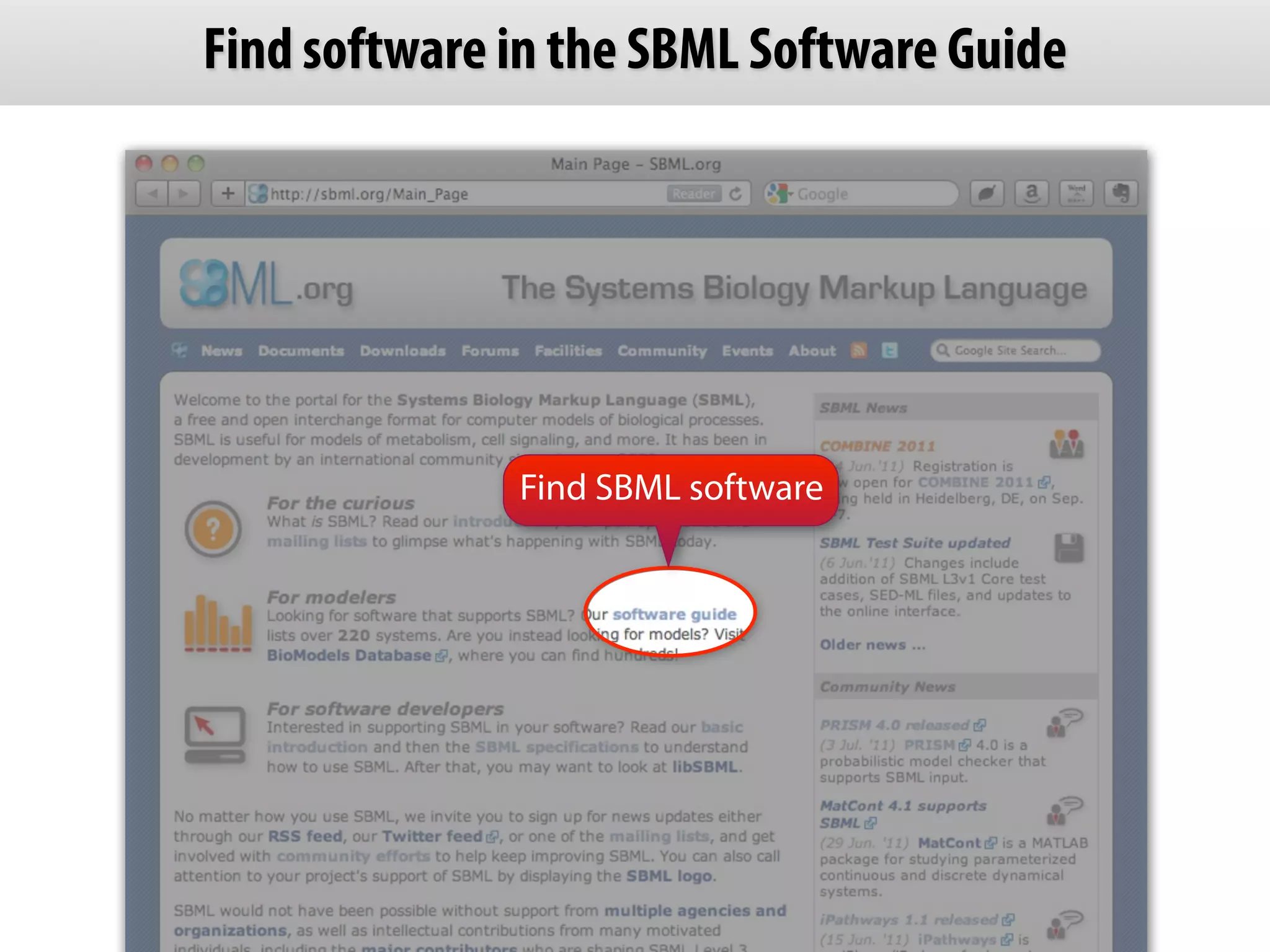 Find software in the SBML Software Guide




              Find SBML software
 