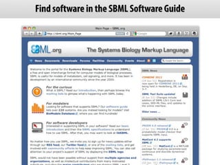Find software in the SBML Software Guide
 