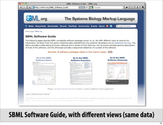 SBML Software Guide, with diﬀerent views (same data)
                                                       16
 
