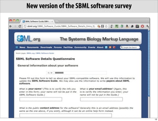 New version of the SBML software survey




                                          18
 