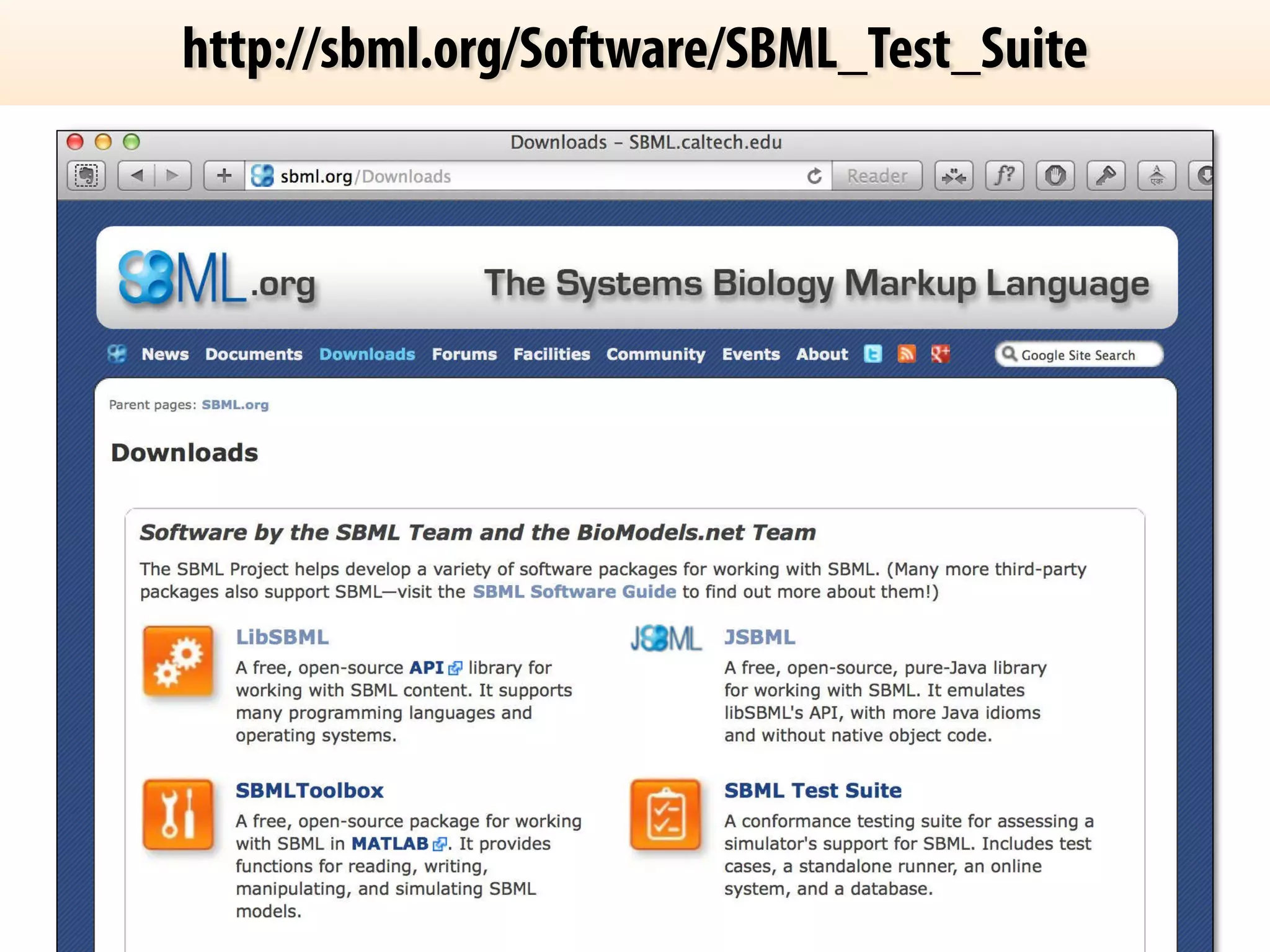 http://sbml.org/Software/SBML_Test_Suite 
Click 
here 
 