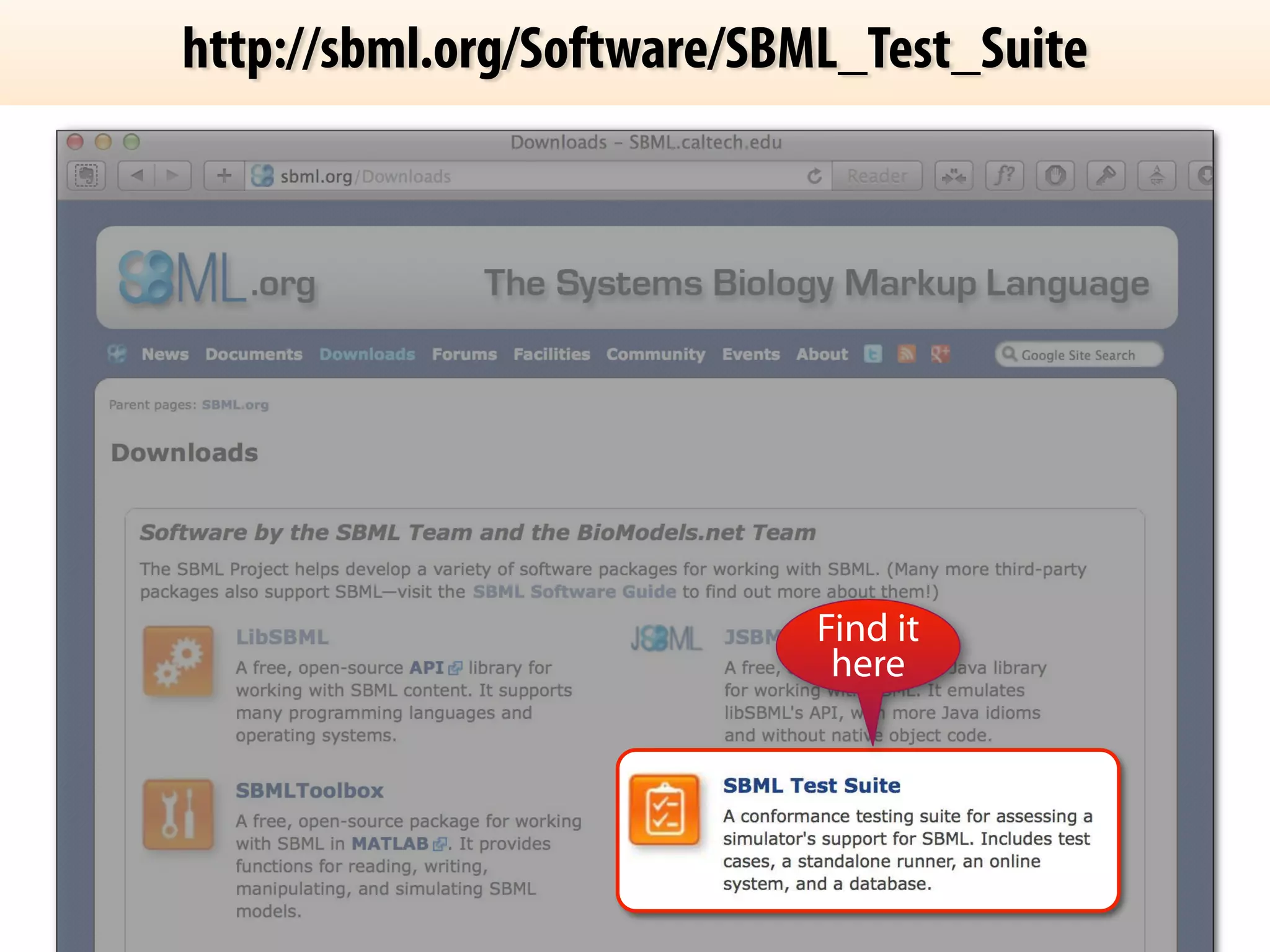 http://sbml.org/Software/SBML_Test_Suite 
Click 
here 
Find it 
here 
 