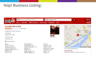 Yelp! Business Listing:

 