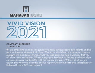 Mahajan Home Ltd. Vivid Vision 2021