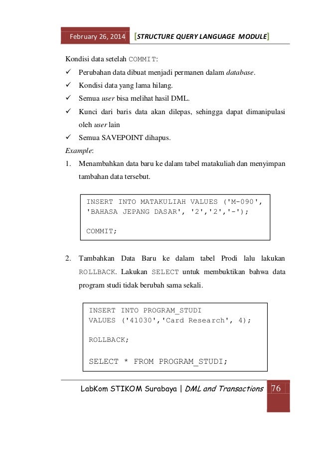 Mi 05 Praktikum Structured Query Language