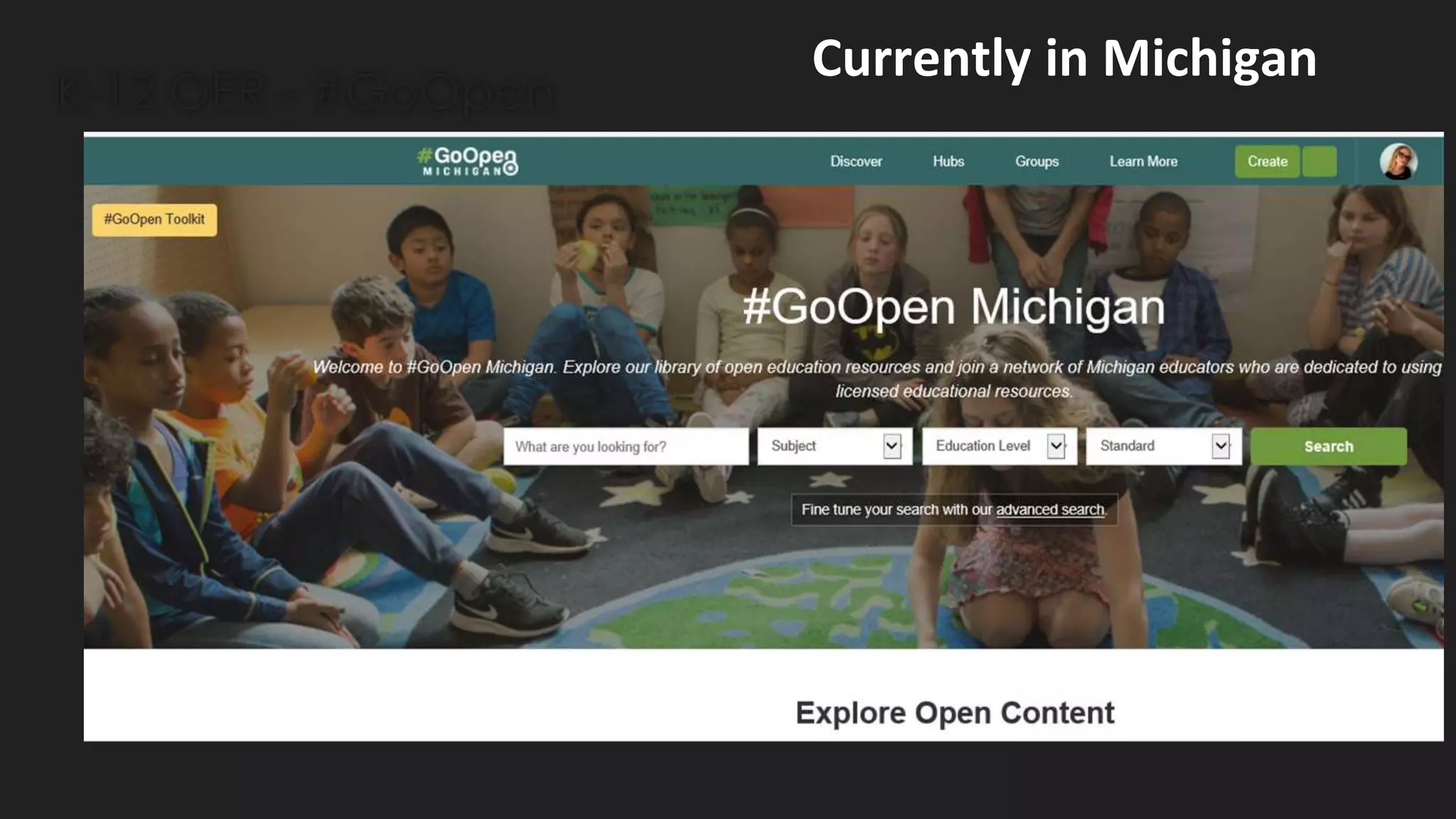 K-12 OER - #GoOpen
Currently in Michigan
 