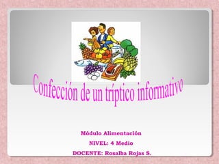 Módulo Alimentación
NIVEL: 4 Medio
DOCENTE: Rosalba Rojas S.
 