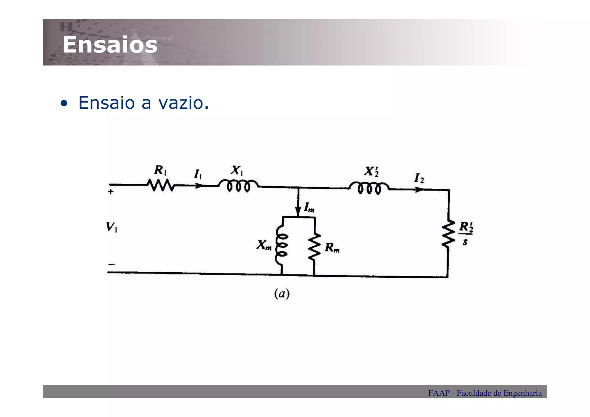 Ensaios

• Ensaio a vazio.




                    FAAP - Faculdade de Engenharia
 