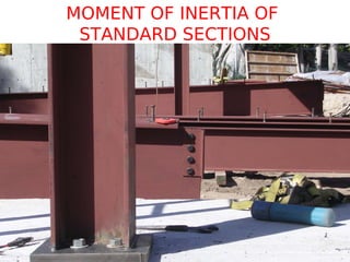 MOMENT OF INERTIA OF
STANDARD SECTIONS
 