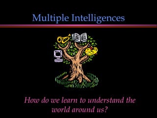 Multiple Intelligences How do we learn to understand the world around us? 
