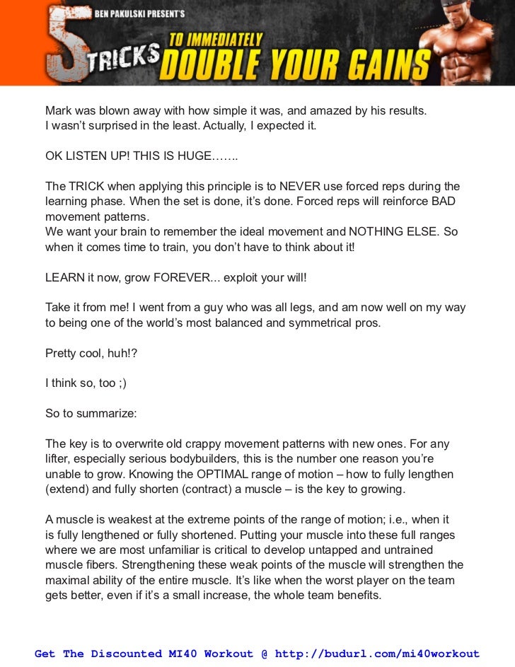 MI40 Bodybuilding Training Program