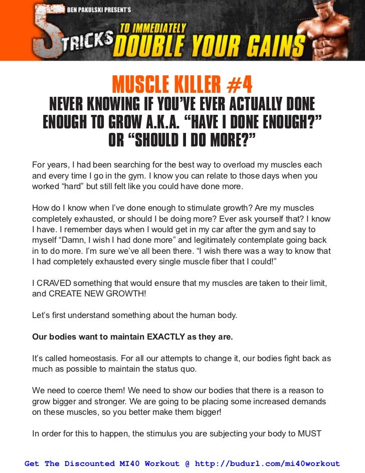 MI40 Bodybuilding Training Program