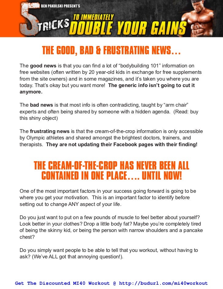 MI40 Bodybuilding Training Program