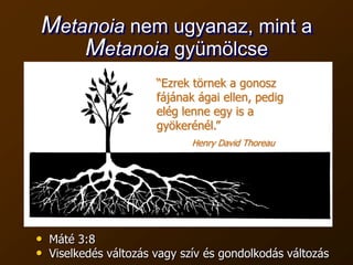 “MetaNoia”BibliaipárhuzamokLukács15:17“Ekkor magába szállt ”