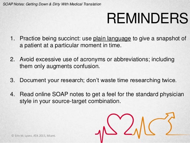 Soap Notes Getting Down And Dirty With Medical Translation Soap Notes Getting Down And Dirty With Medical Translation