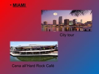 • MIAMI
City tour
Cena all’Hard Rock Café
 