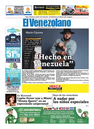 Semanario El Venezolano de Miami: Mario Cáceres Hecho en Venezuela