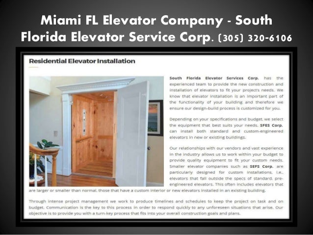Miami Elevator Cab Interiors