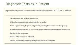 Diagnostic Tests as In-Patient
 