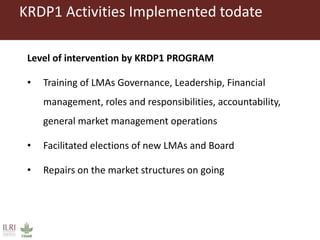 Evidence based advocacy for livestock market—Lolkuniani market