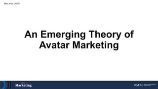 Miao et al. (2021)
An Emerging Theory of
Avatar Marketing
 