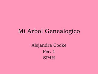 Mi Arbol Genealogico

    Alejandra Cooke
         Per. 1
         SP4H
 