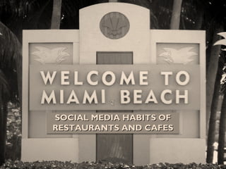 SOCIAL MEDIA HABITS OFSOCIAL MEDIA HABITS OF
RESTAURANTS AND CAFESRESTAURANTS AND CAFES
 