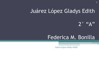 Juárez López Gladys Edith
2° “A”
Federica M. Bonilla
1
Juárez López Gladys Edith
 