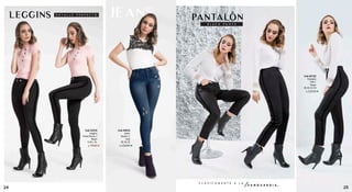 Pantalón
Drill//
Negro
28,30,32,34
Cod.45102
S/.119.90
Jeans
Stretch//
Azul
28,30,32
Cod.39024
S/.139.90
Leggins
PonteRoma//
Negro
S,M,L,XL
Cod.33235
S/.79.90
PANTALÓNLEGGINS
B L A C K P A N T S
C L A S I C A M E N T E A L A
V A N G U A R D I A
E N T A L L E P E R F E C T O
2524
 